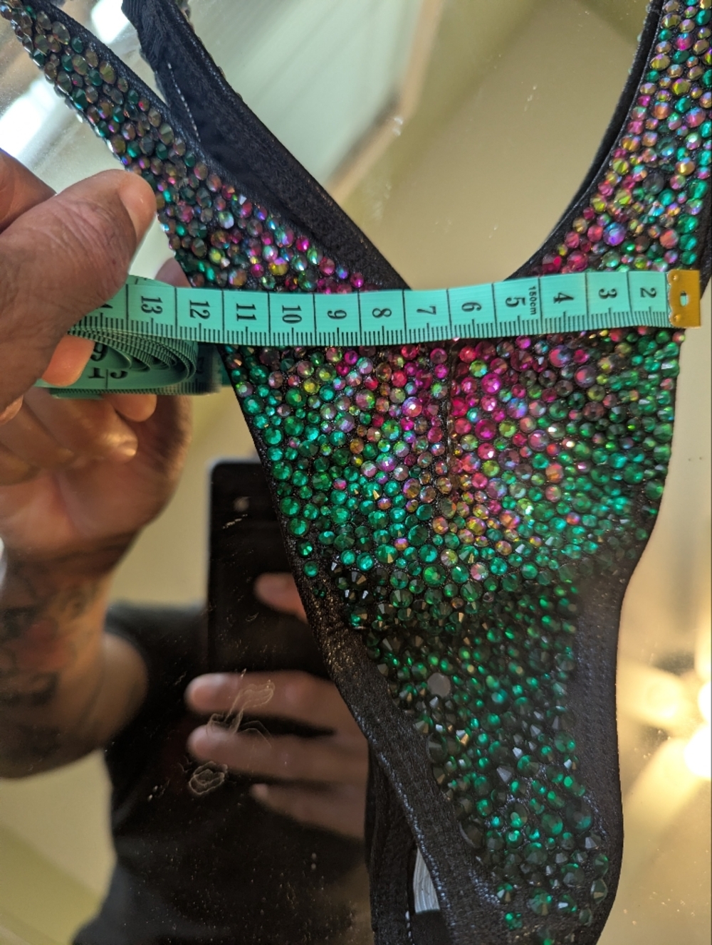 Embellished Gradient Rhinestone Bikini Set - Purple & Teal - Picture 14 of 16